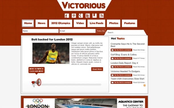 Victorious Joomla Template